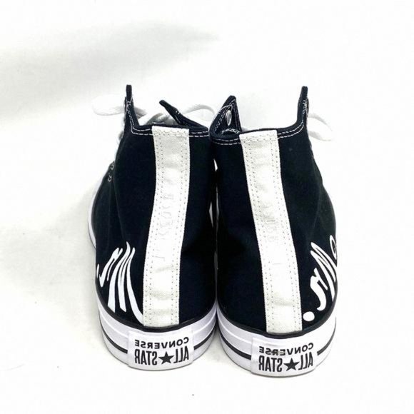 Converse Ctas High Top Canvas Black Wedding A02247C-BLKBLKWT Custom Sneakers Men - Picture 3 of 8